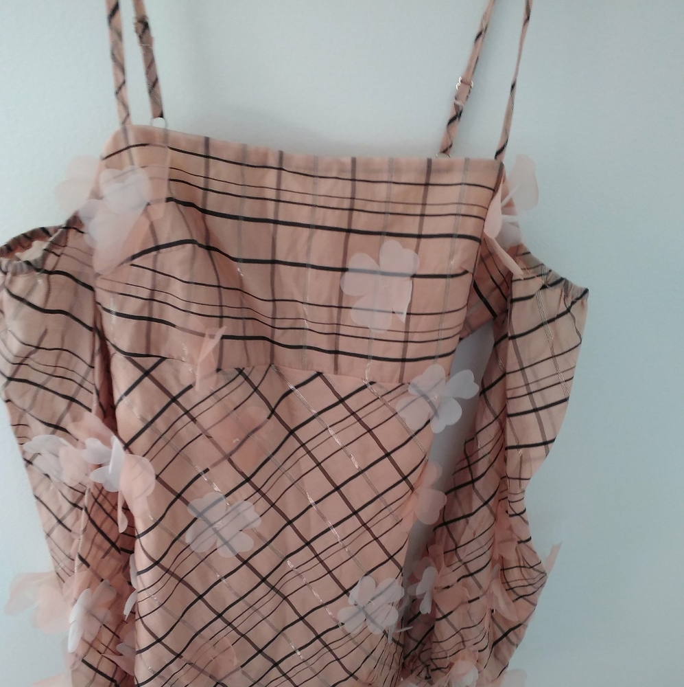 Pink cold shoulder/off shoulder dress